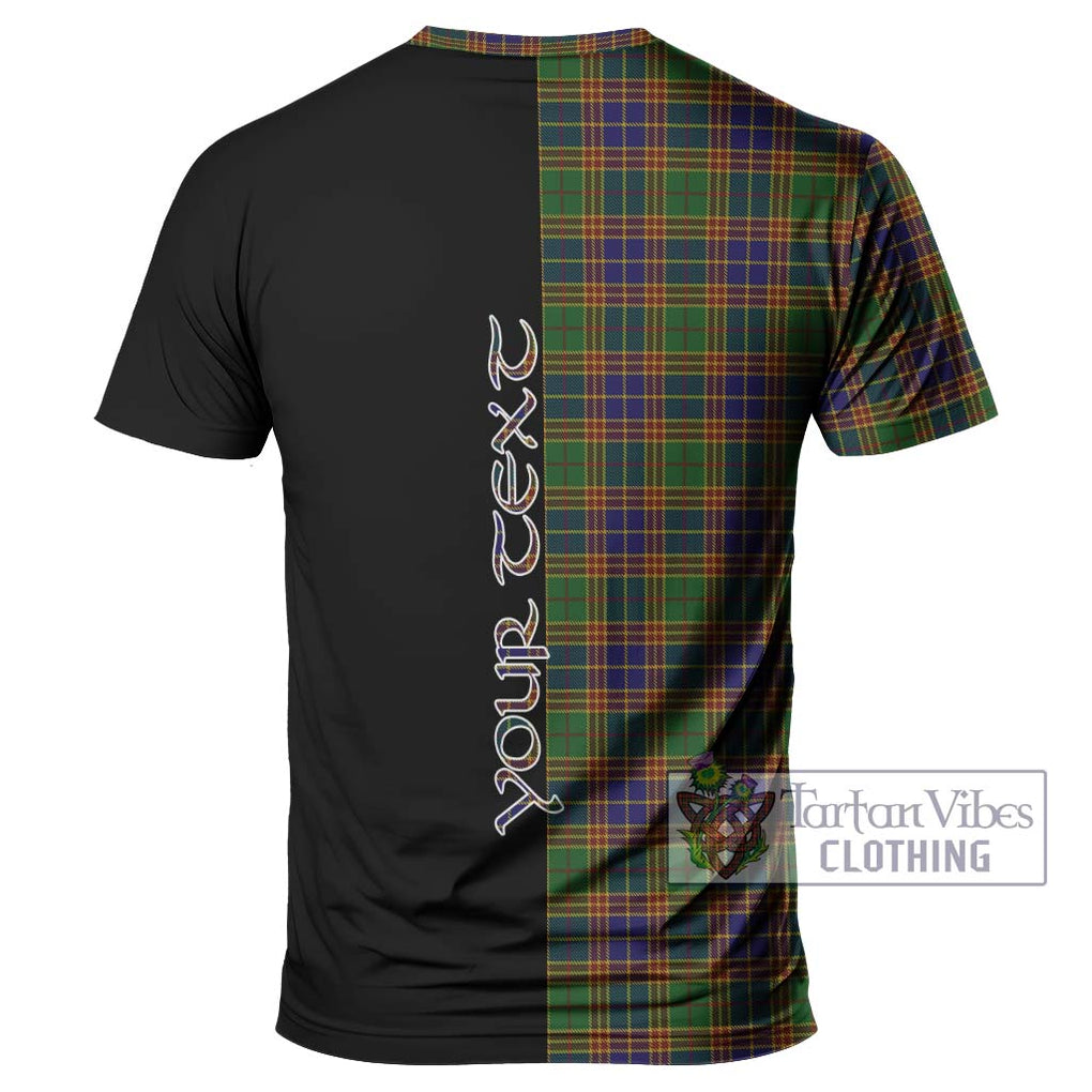 Stevenson Tartan T-Shirt with Family Crest and Half Of Me Style - Tartanvibesclothing Shop