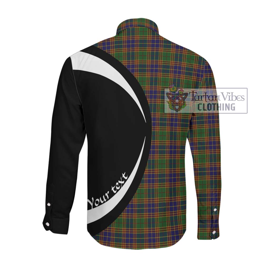 Stevenson Tartan Long Sleeve Button Up with Family Crest Circle Style Men's Shirt - Tartan Vibes Clothing
