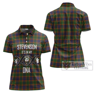Stevenson Tartan Women's Polo Shirt with Family Crest DNA In Me Style - Tartanvibesclothing Shop