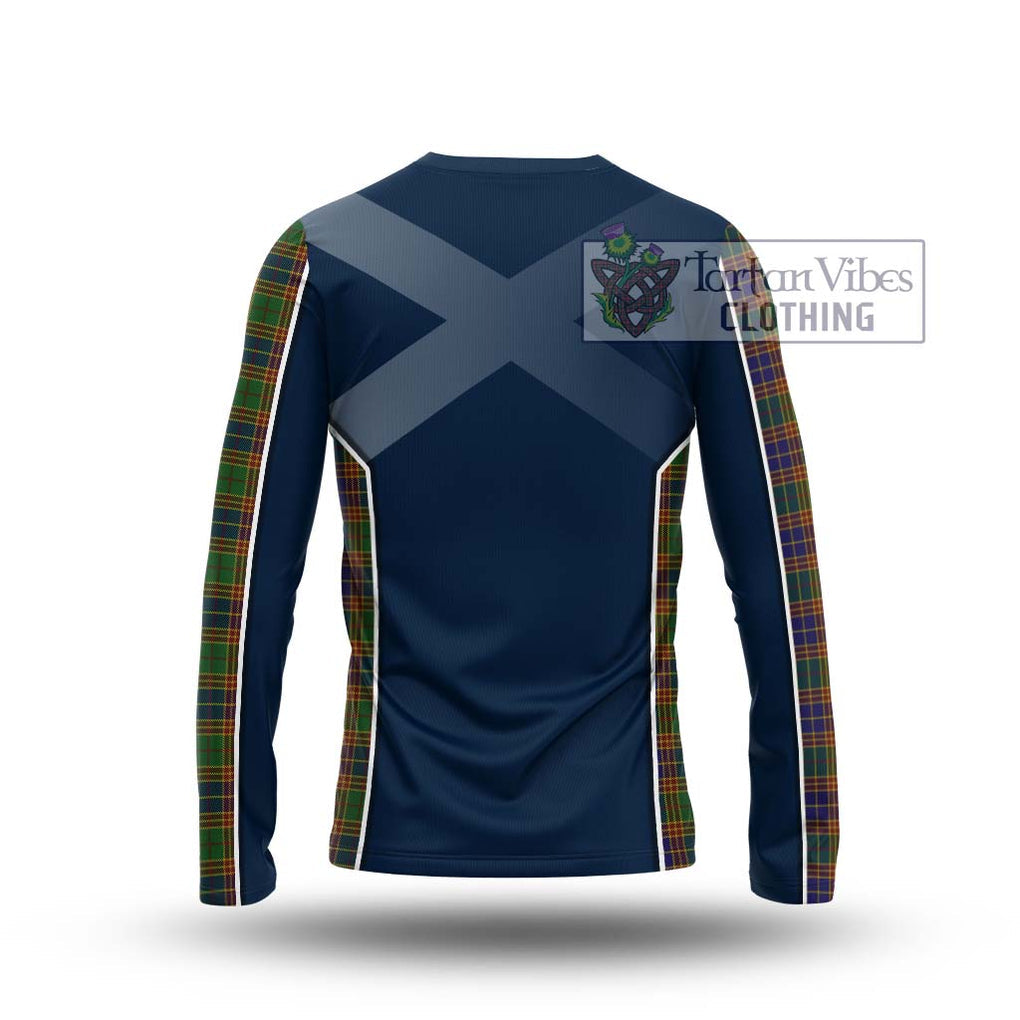 Stevenson Tartan Long Sleeve T-Shirt with Family Crest and Lion Rampant Vibes Sport Style - Tartan Vibes Clothing