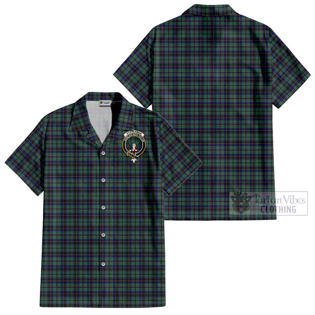 Stevenson Tartan Cotton Hawaiian Shirt with Family Crest Kid - Tartan Vibes Clothing