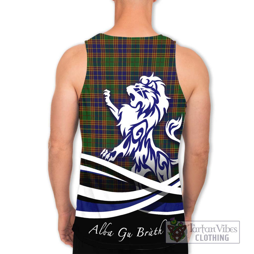 Stevenson Tartan Men's Tank Top with Alba Gu Brath Regal Lion Emblem - Tartanvibesclothing Shop