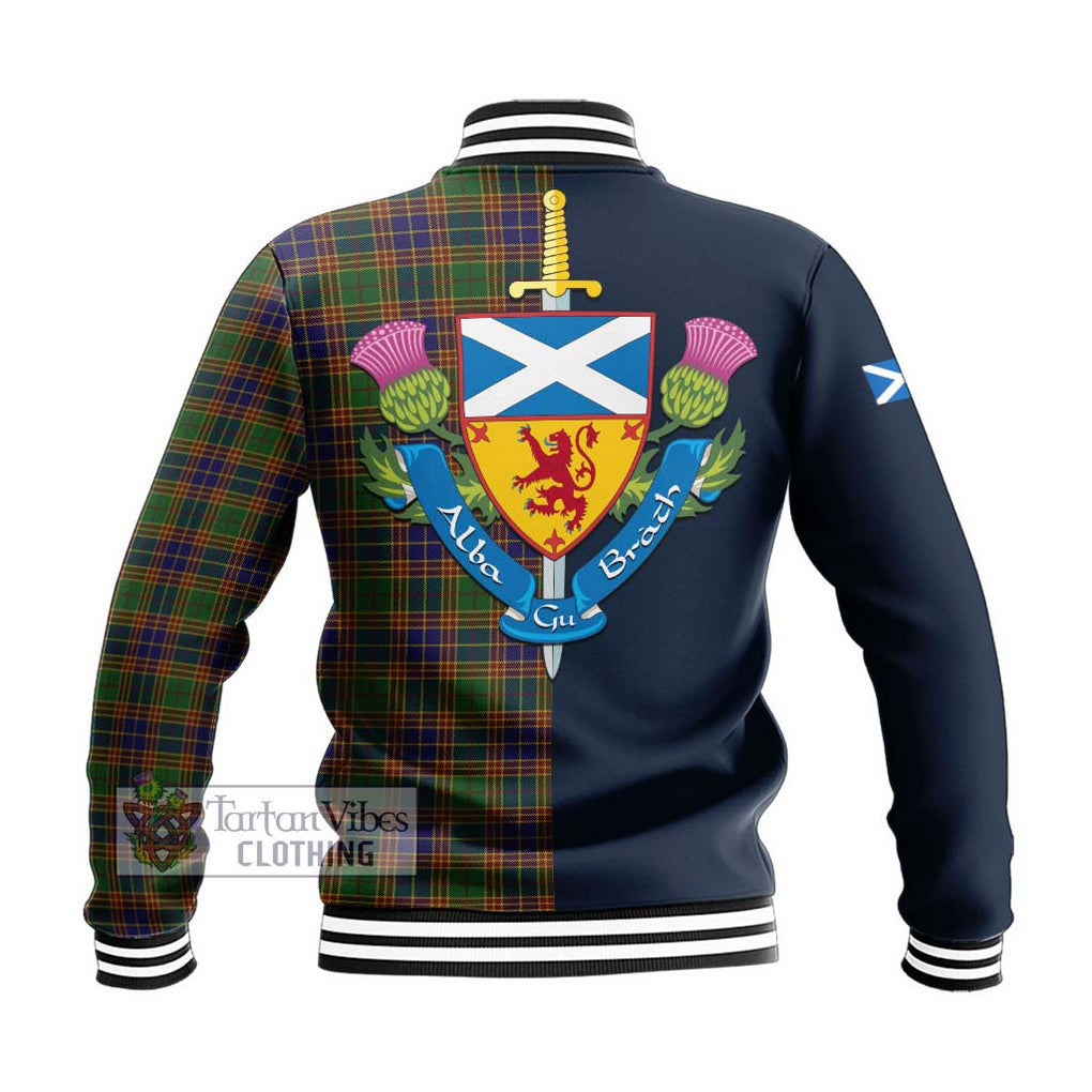 Tartan Vibes Clothing Stevenson Tartan Baseball Jacket with Scottish Lion Royal Arm Half Style