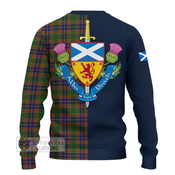 Tartan Vibes Clothing Stevenson Tartan Knitted Sweater with Scottish Lion Royal Arm Half Style