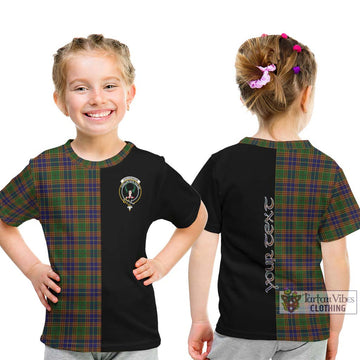 Stevenson Tartan Kid T-Shirt with Family Crest and Half Of Me Style - Tartanvibesclothing Shop