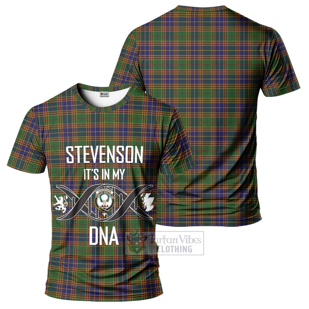 Stevenson Tartan T-Shirt with Family Crest DNA In Me Style - Tartan Vibes Clothing