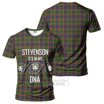 Stevenson Tartan T-Shirt with Family Crest DNA In Me Style - Tartan Vibes Clothing