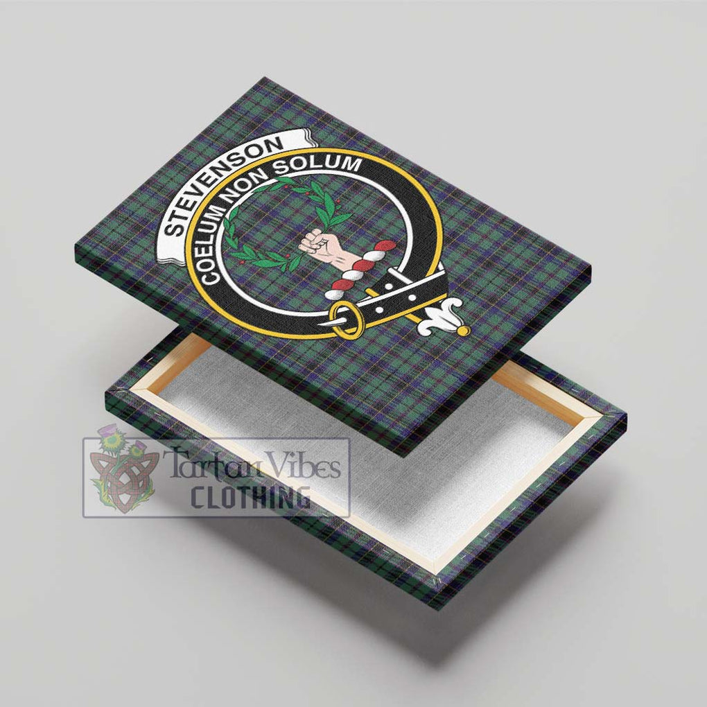 Stevenson Tartan Canvas Print Wall Art with Family Crest - Tartan Vibes Clothing