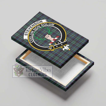 Stevenson Tartan Canvas Print Wall Art with Family Crest - Tartan Vibes Clothing