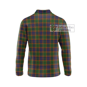 Stevenson Tartan Long Sleeve Polo Shirt with Family Crest DNA In Me Style - Tartanvibesclothing Shop
