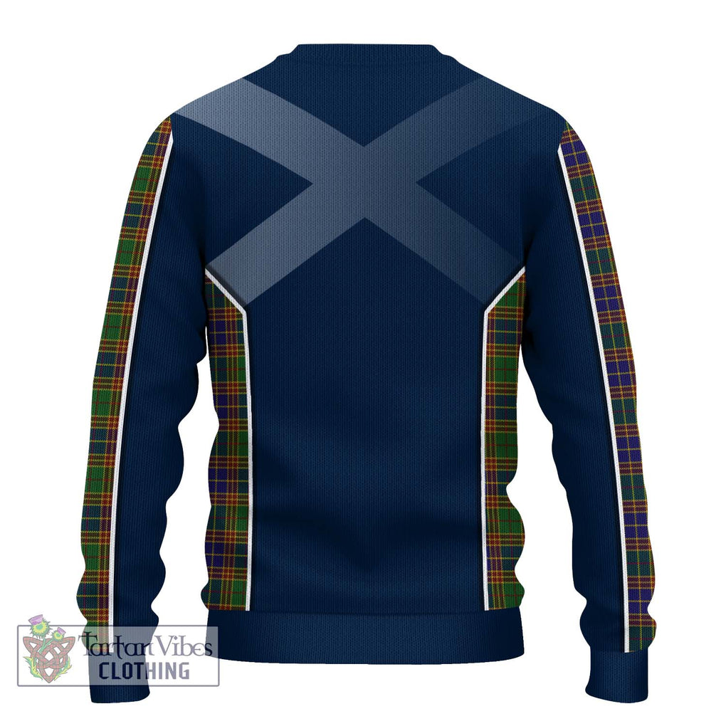 Stevenson Tartan Knitted Sweater with Family Crest and Lion Rampant Vibes Sport Style - Tartan Vibes Clothing