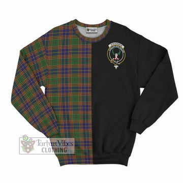 Stevenson Tartan Sweatshirt with Family Crest and Half Of Me Style - Tartanvibesclothing Shop