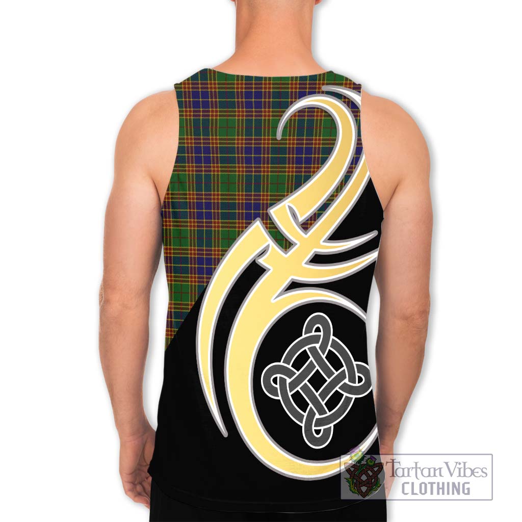Stevenson Tartan Men's Tank Top with Family Crest and Celtic Symbol Style - Tartan Vibes Clothing
