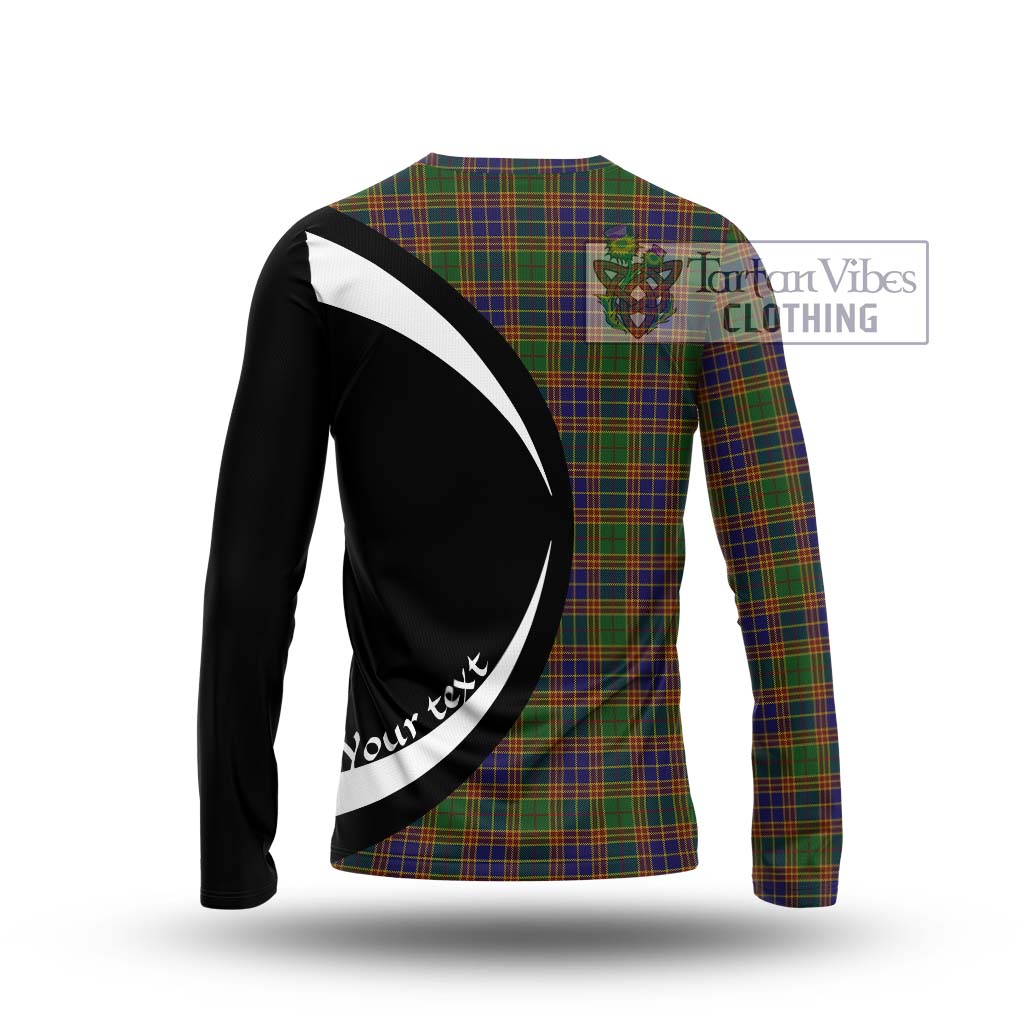 Stevenson Tartan Long Sleeve T-Shirt with Family Crest Circle Style - Tartan Vibes Clothing