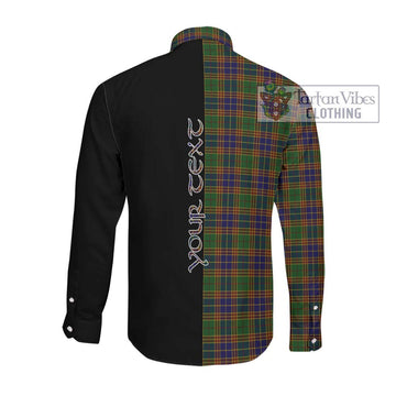 Stevenson Tartan Long Sleeve Button Shirt with Family Crest and Half Of Me Style Men's Shirt - Tartanvibesclothing Shop