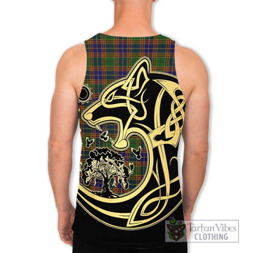 Stevenson Tartan Men's Tank Top with Family Crest Celtic Wolf Style - Tartan Vibes Clothing