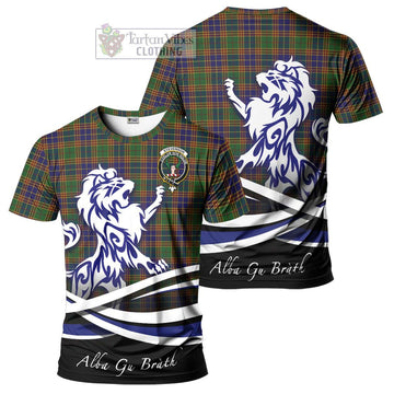 Tartan Vibes Clothing Stevenson Tartan Cotton T-shirt with Alba Gu Brath Regal Lion Emblem