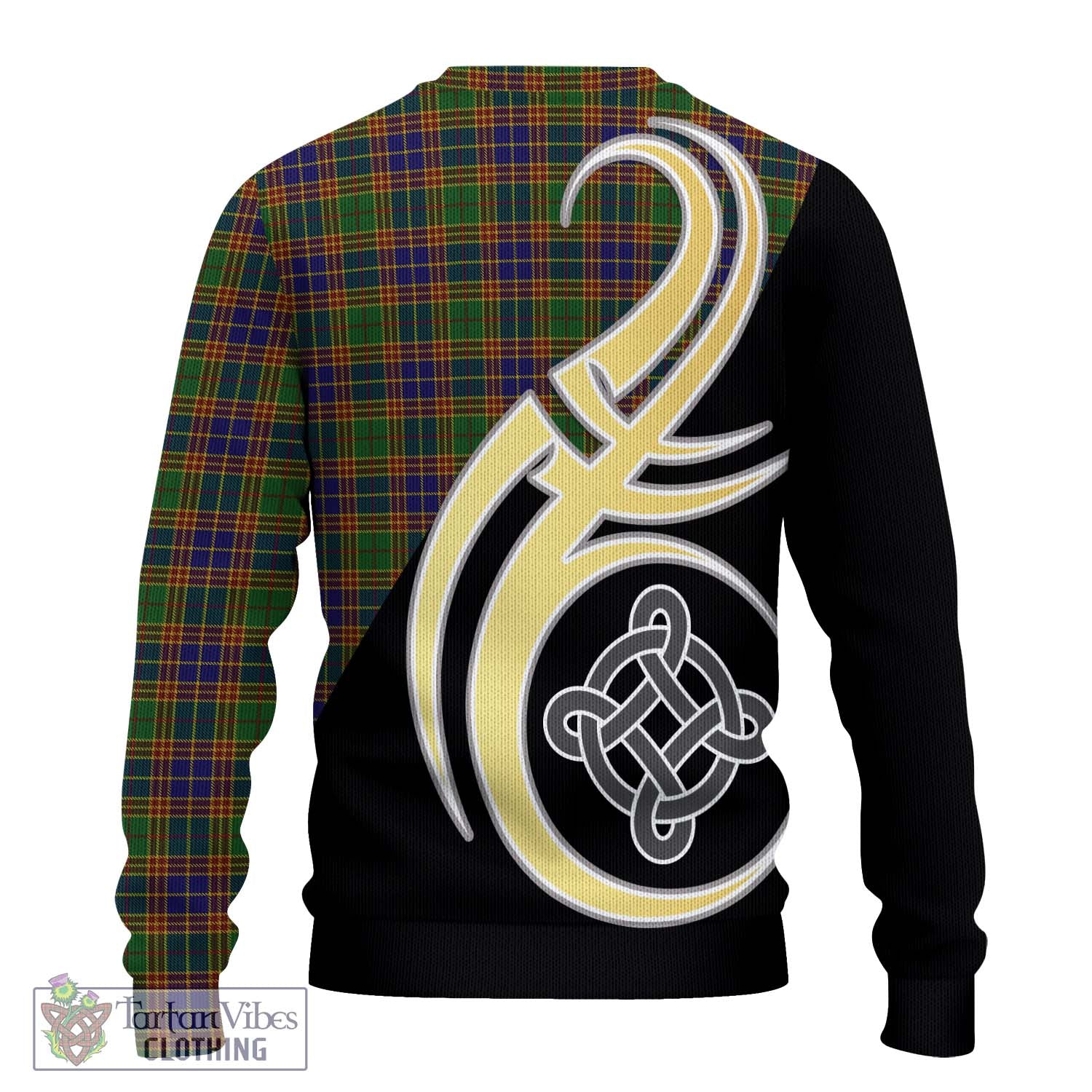 Stevenson Tartan Knitted Sweater with Family Crest and Celtic Symbol Style - Tartan Vibes Clothing