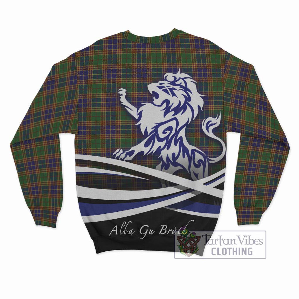 Stevenson Tartan Sweatshirt with Alba Gu Brath Regal Lion Emblem - Tartanvibesclothing Shop