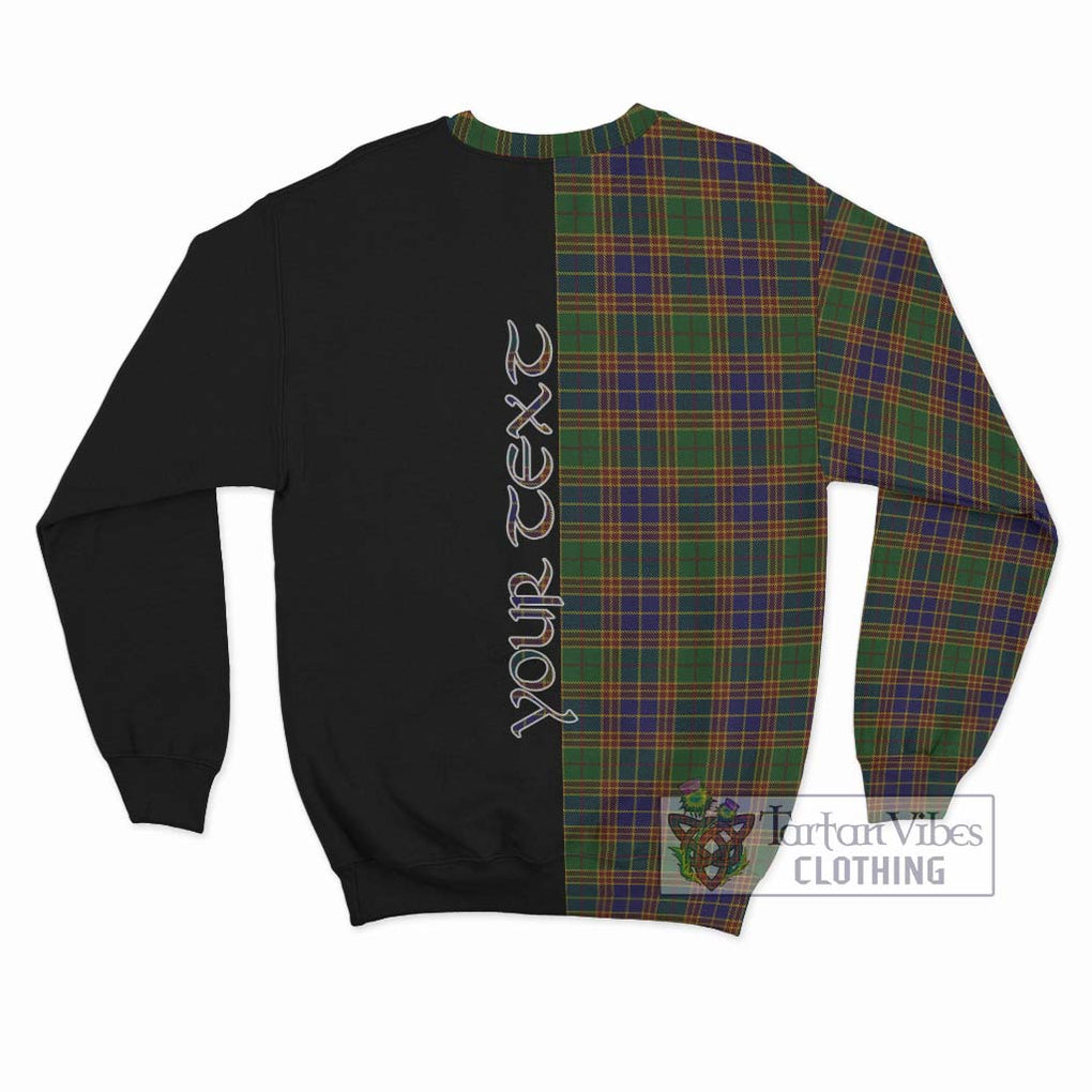 Stevenson Tartan Sweatshirt with Family Crest and Half Of Me Style - Tartanvibesclothing Shop
