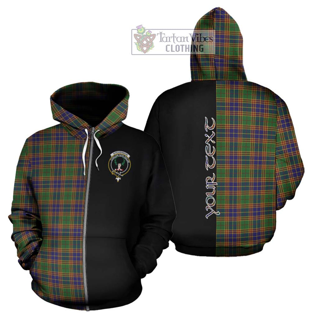 Stevenson Tartan Hoodie with Family Crest and Half Of Me Style - Tartanvibesclothing Shop