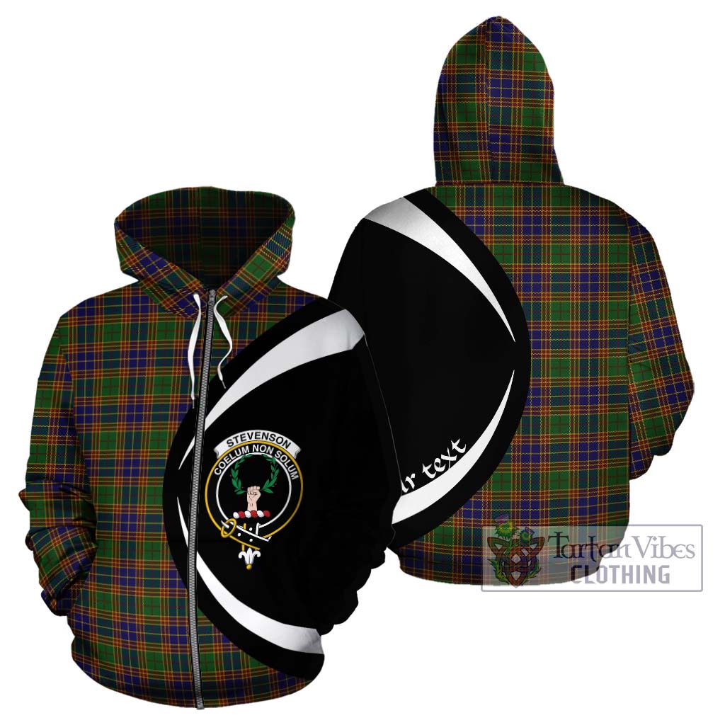 Stevenson Tartan Hoodie with Family Crest Circle Style - Tartan Vibes Clothing