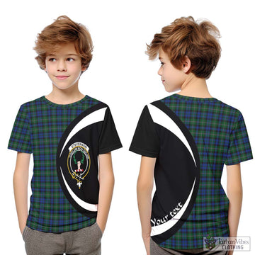 Stevenson Hunting Tartan Kid T-Shirt with Family Crest Circle Style Youth XL Size14 - Tartan Vibes Clothing