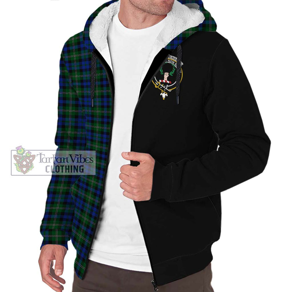 Stevenson Hunting Tartan Sherpa Hoodie with Family Crest and Half Of Me Style Unisex S - Tartanvibesclothing Shop
