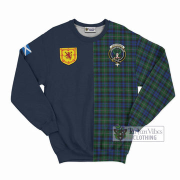 Tartan Vibes Clothing Stevenson Hunting Tartan Sweatshirt with Scottish Lion Royal Arm Half Style
