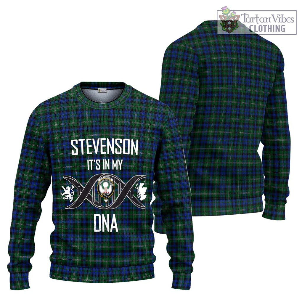 Stevenson Hunting Tartan Knitted Sweater with Family Crest DNA In Me Style Unisex - Tartanvibesclothing Shop