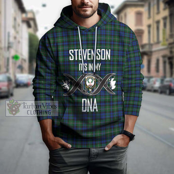 Stevenson Hunting Tartan Hoodie with Family Crest DNA In Me Style Pullover Hoodie - Tartanvibesclothing Shop