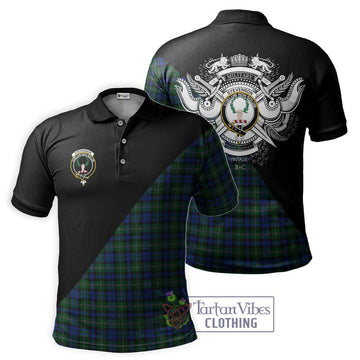 Stevenson Hunting Tartan Polo Shirt with Family Crest and Military Logo Style Kid - Tartanvibesclothing Shop