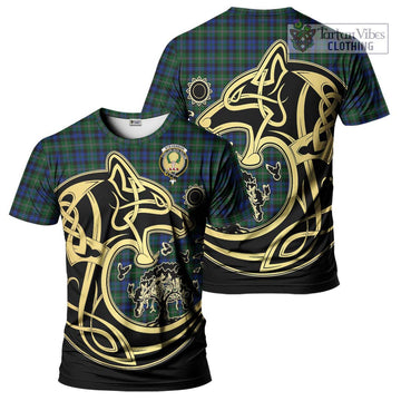Stevenson Hunting Tartan T-Shirt with Family Crest Celtic Wolf Style Kid's Shirt - Tartan Vibes Clothing