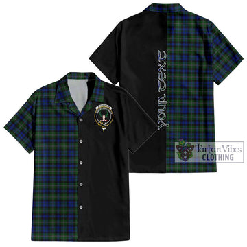 Stevenson Hunting Tartan Short Sleeve Button Shirt with Family Crest and Half Of Me Style Kid - Tartanvibesclothing Shop
