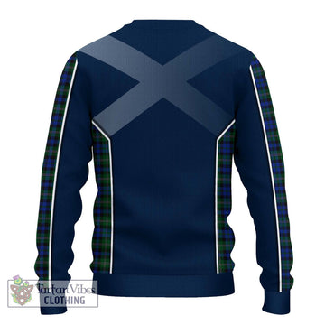 Stevenson Hunting Tartan Knitted Sweater with Family Crest and Lion Rampant Vibes Sport Style - Tartan Vibes Clothing