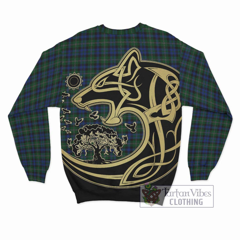 Stevenson Hunting Tartan Sweatshirt with Family Crest Celtic Wolf Style - Tartan Vibes Clothing