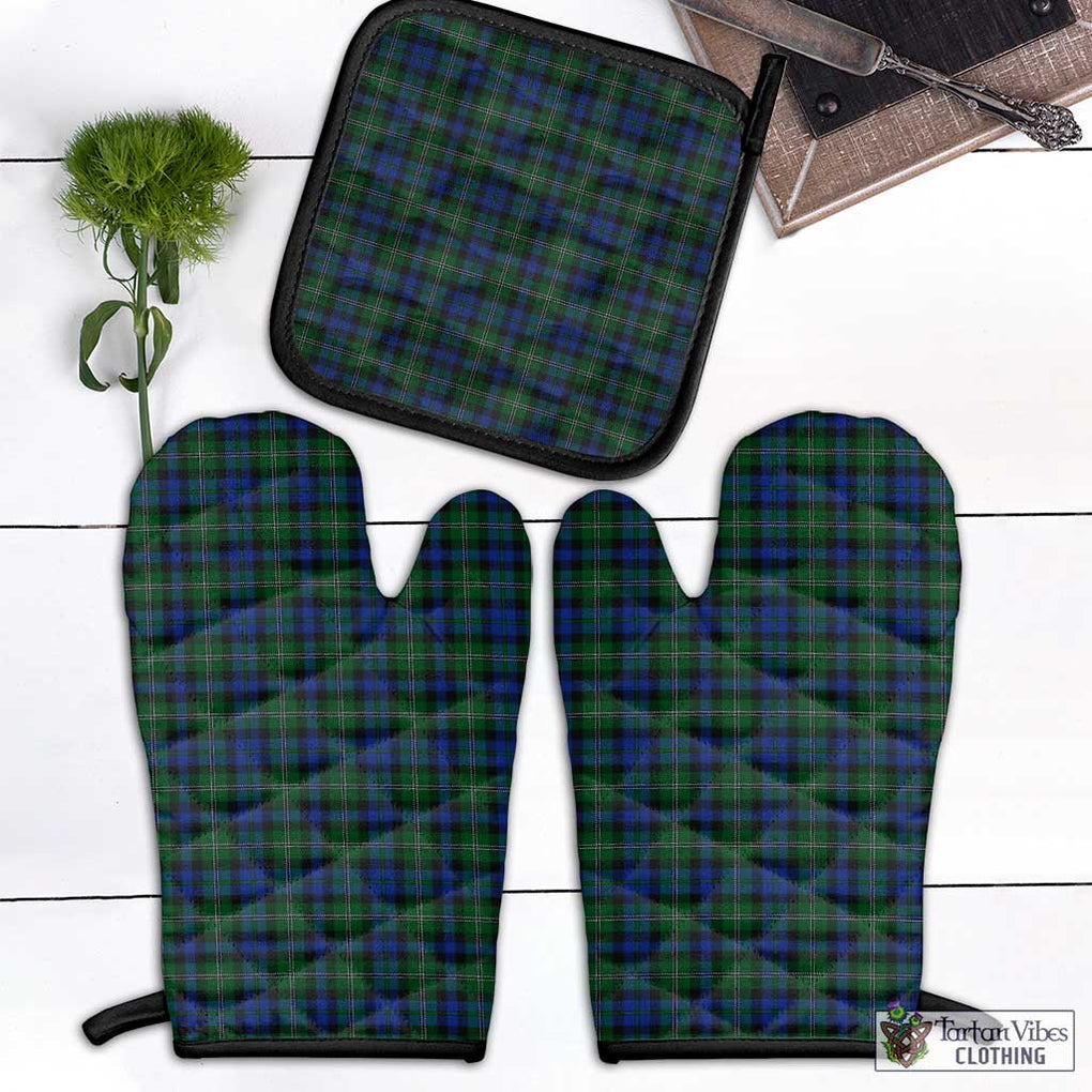 Stevenson Hunting Tartan Combo Oven Mitt & Pot-Holder Combo 1 Oven Mitt & 1 Pot-Holder Black - Tartan Vibes Clothing