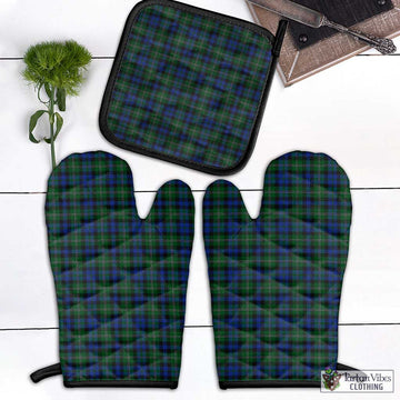 Stevenson Hunting Tartan Combo Oven Mitt & Pot-Holder Combo 1 Oven Mitt & 1 Pot-Holder Black - Tartan Vibes Clothing