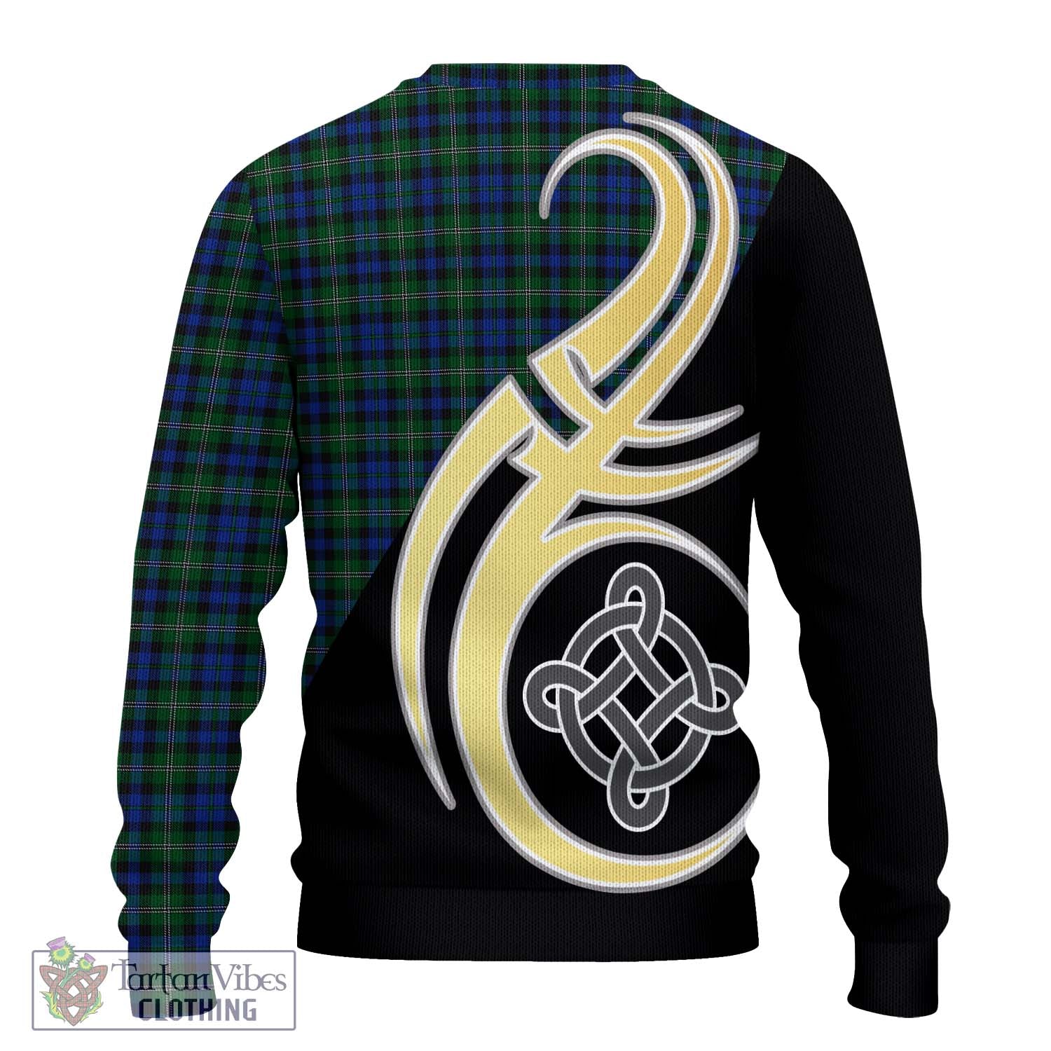 Stevenson Hunting Tartan Knitted Sweater with Family Crest and Celtic Symbol Style - Tartan Vibes Clothing