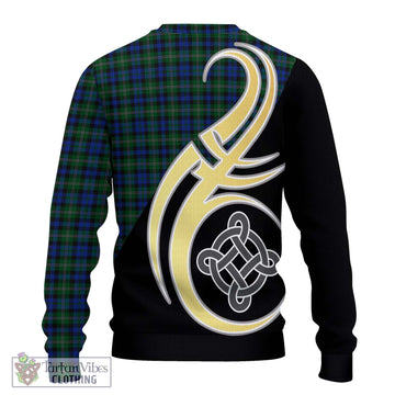 Stevenson Hunting Tartan Knitted Sweater with Family Crest and Celtic Symbol Style - Tartan Vibes Clothing
