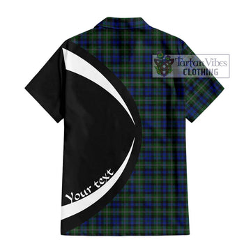 Stevenson Hunting Tartan Short Sleeve Button Up with Family Crest Circle Style - Tartan Vibes Clothing