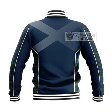 Stevenson Hunting Tartan Baseball Jacket with Family Crest and Lion Rampant Vibes Sport Style - Tartan Vibes Clothing