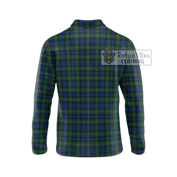 Stevenson Hunting Tartan Long Sleeve Polo Shirt with Family Crest DNA In Me Style - Tartanvibesclothing Shop