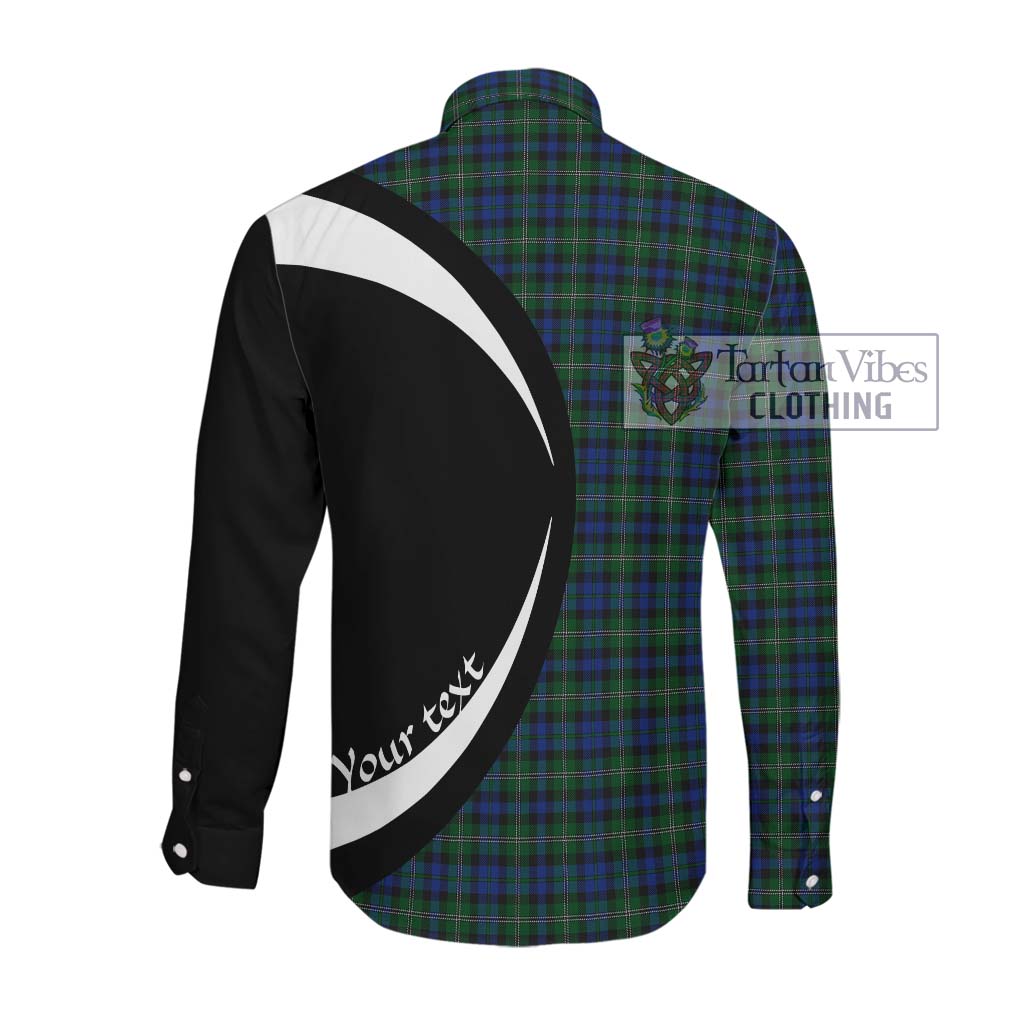 Stevenson Hunting Tartan Long Sleeve Button Up with Family Crest Circle Style Men's Shirt - Tartan Vibes Clothing