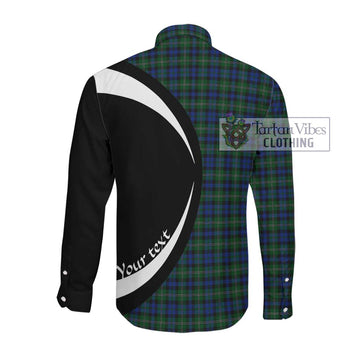 Stevenson Hunting Tartan Long Sleeve Button Up with Family Crest Circle Style Men's Shirt - Tartan Vibes Clothing