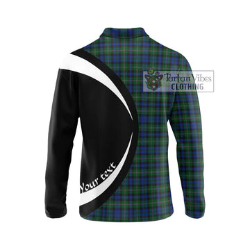Stevenson Hunting Tartan Long Sleeve Polo Shirt with Family Crest Circle Style - Tartan Vibes Clothing