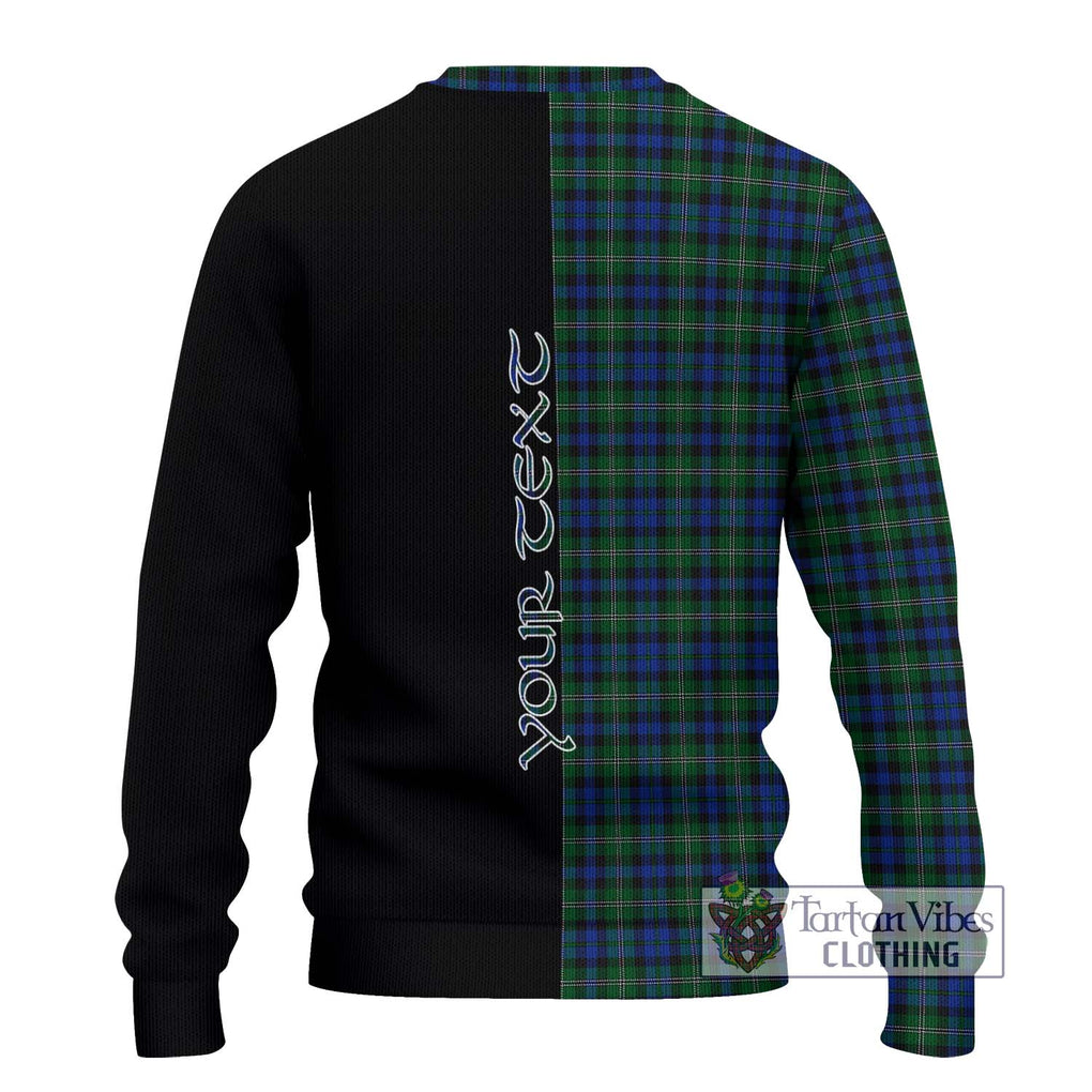 Stevenson Hunting Tartan Knitted Sweater with Family Crest and Half Of Me Style - Tartanvibesclothing Shop
