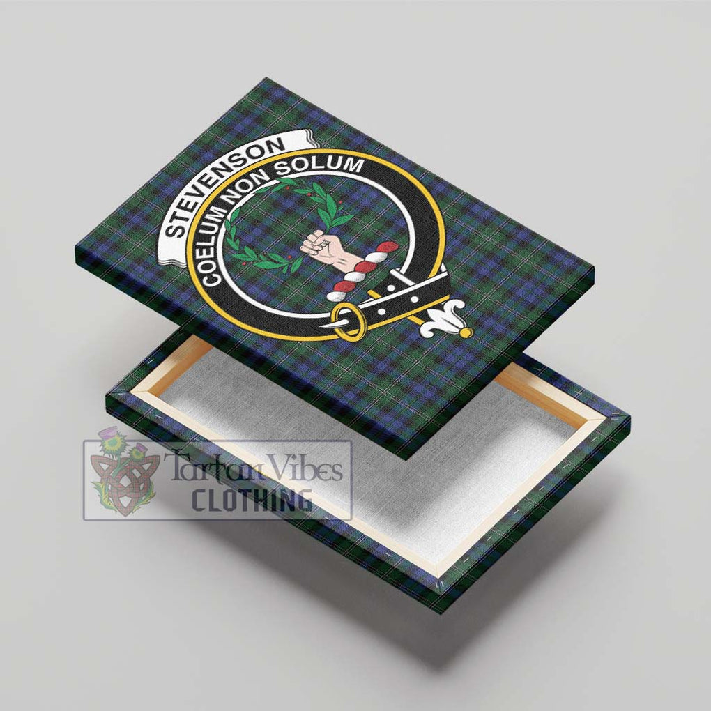 Stevenson Hunting Tartan Canvas Print Wall Art with Family Crest - Tartan Vibes Clothing