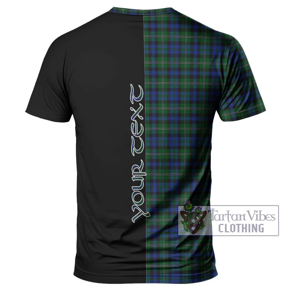 Stevenson Hunting Tartan T-Shirt with Family Crest and Half Of Me Style - Tartanvibesclothing Shop
