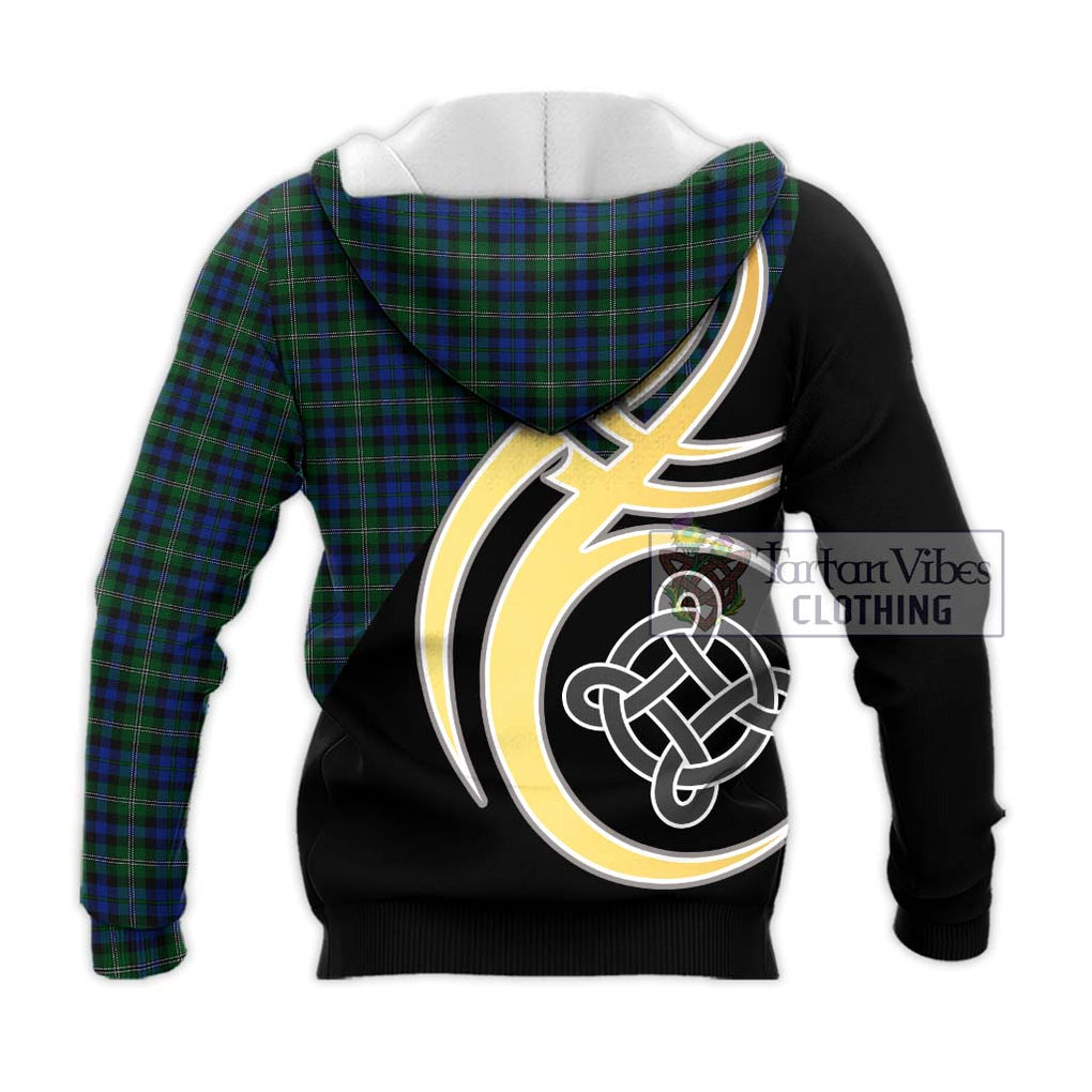 Stevenson Hunting Tartan Knitted Hoodie with Family Crest and Celtic Symbol Style - Tartan Vibes Clothing